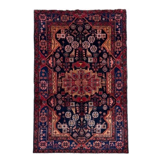 Antique Persian Nahavand Hand-Knotted Rug 4'9" X 9'0" For Sale