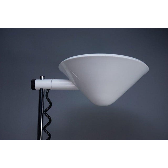 Silver White Floor Lamp attributed to Mauro Mazollo, 1970s For Sale - Image 8 of 9