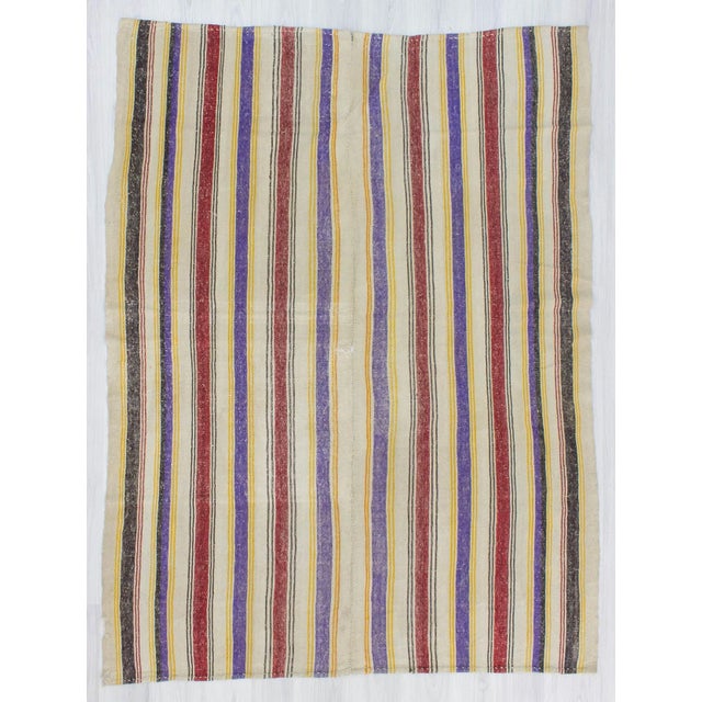 Handwoven kilim rug from Afyon region of Turkey. In good condition. Approximatelly 45-55 years old.