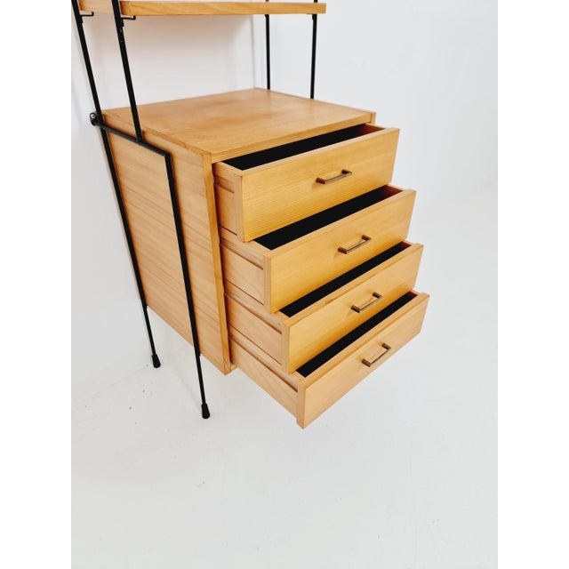 Mid-Century Modern Shelving Unit in Ash Wood by Hilker for Omnia, Germany, 1960s For Sale - Image 14 of 18