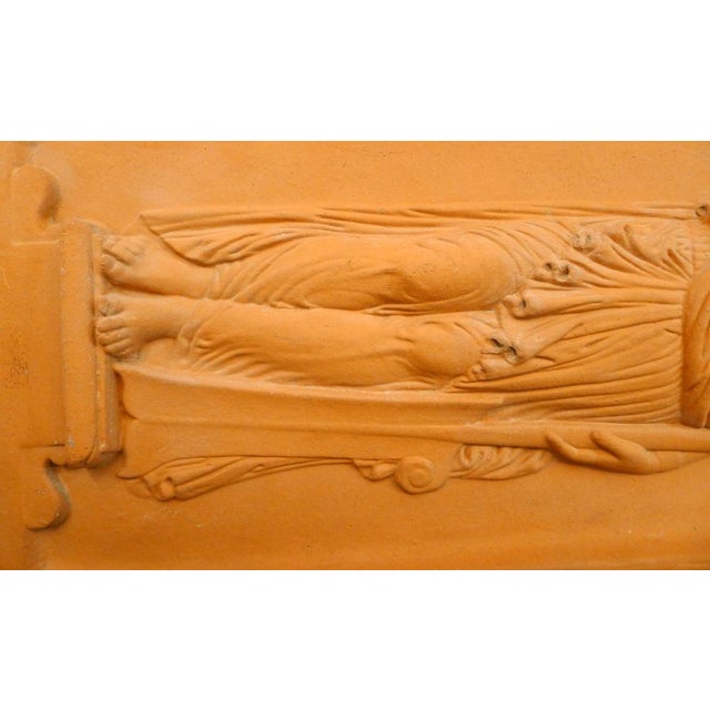 Ceramic Unknown, Bas-Relief of a Woman, 1960s, Terracotta For Sale - Image 7 of 13