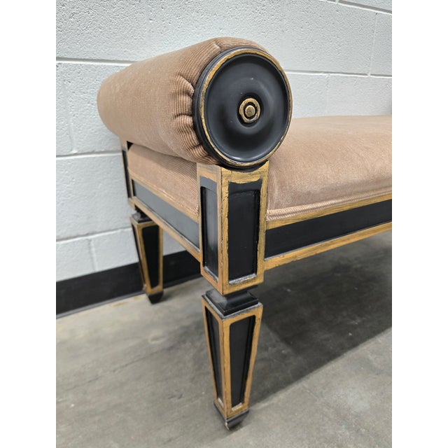 Wood Hollywood Regency Bench, Nancy Corzine Style For Sale - Image 7 of 12