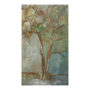 Mid 20th Century Modernist Lone Tree Landscape Painting