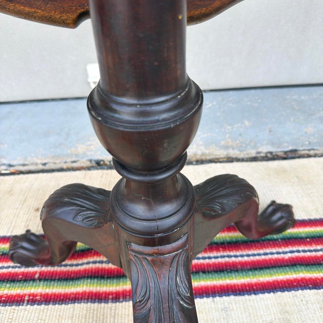 A Fine Antique George III Mahogany Carved Pie Crust Tilt Top Tea Table, 18th Century For Sale - Image 13 of 18