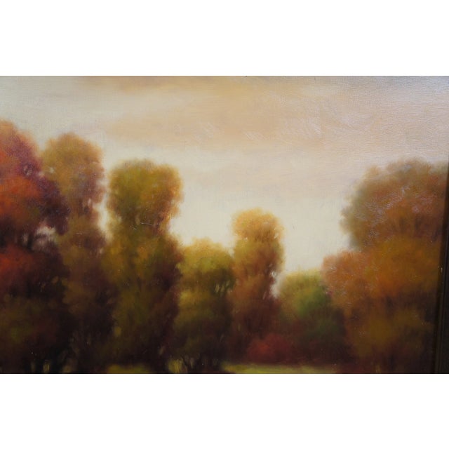 Textile Fazzino Impressionist Pastoral Country Landscape Oil Painting on Canvas 48" For Sale - Image 7 of 12