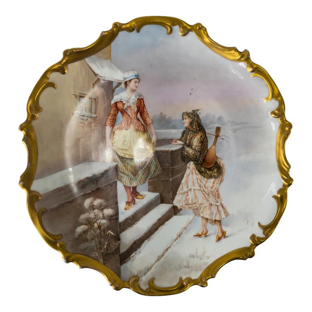 French Sevres Porcelain Wall Plaque Signed Armand For Sale