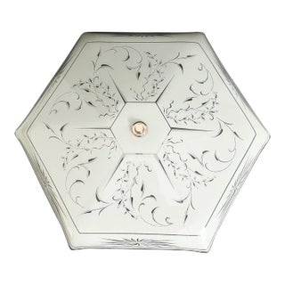 1940s Hexagonal Starburst Flush Light For Sale