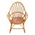 Vintage Small Adult Rattan Bamboo Fan Back Rocking Rocker Chair 1960's For Sale