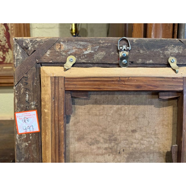 18th Century French Painting on Canvas in Gilt Frame "Saint Francois en Extase" For Sale - Image 10 of 10