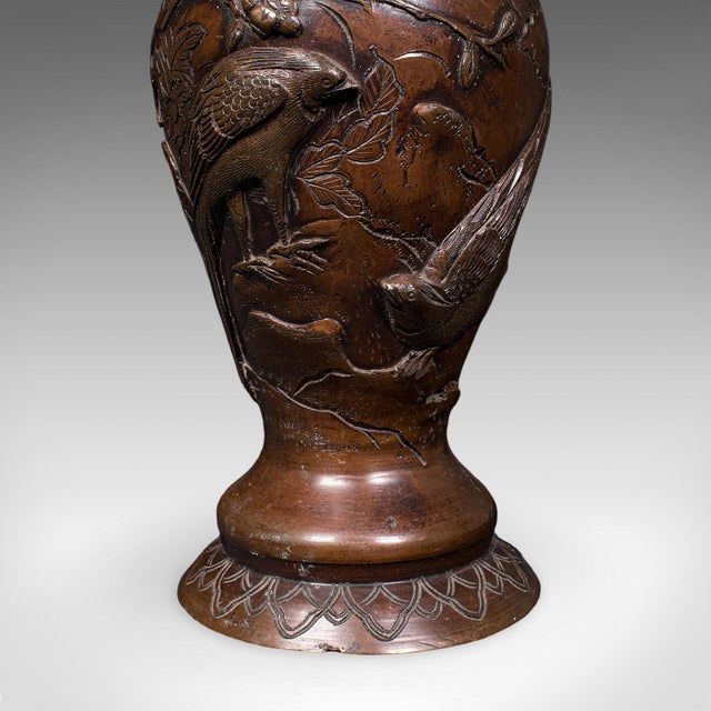 Pair of Antique Decorative Meiji Vases, Japanese, Bronze, Bouquet Pot, Victorian For Sale - Image 12 of 12