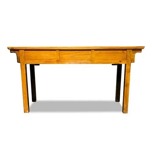 Wood Asian Apron Design Console Table For Sale - Image 7 of 8