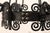 Black Mid 20th Century Italian Iron Ring Chandelier W/ Dome Canopy For Sale - Image 8 of 8