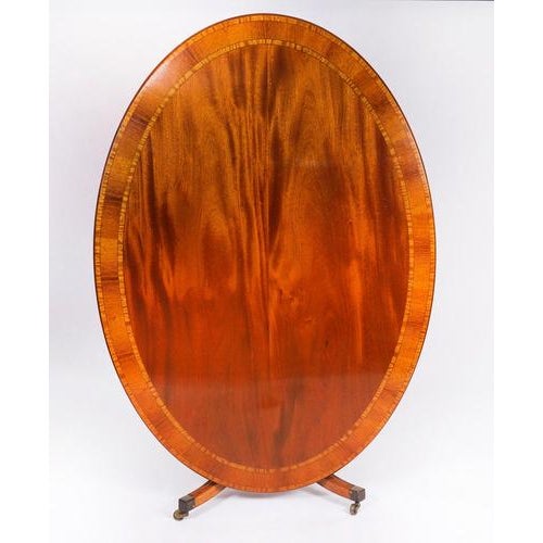 Vintage Oval Mahogany Tilt Top Dining Table by William Tillman, 1980s For Sale - Image 11 of 18