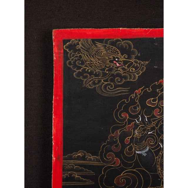 Antique 19th Century Tibetan Thangka Depicting Vajrabhairava (Yamantaka) For Sale - Image 4 of 9