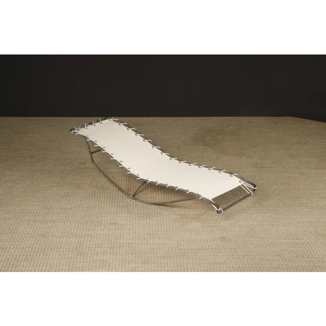 Walter Lamb for Brown Jordan Bronze 'Waikiki' Rocking Chaise, 1960s, New Canvas For Sale In Los Angeles - Image 6 of 18