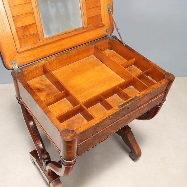 Work Table in Walnut and Walnut Burl For Sale - Image 4 of 11