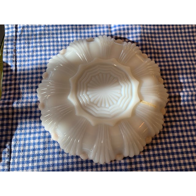 Anchor Hocking Vintage Anchor Hocking Milk Glass Deviled Egg Plate For Sale - Image 4 of 11