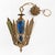 Gothic 1960s Spanish Gothic Brass 3-Light Lantern With Multi-Color Stained Cathedral Glass For Sale - Image 3 of 12
