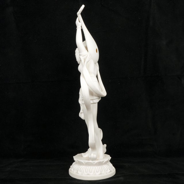 Dehua Jiyaun Art Apsara Sculpture Voice of Tiantu- Ji Qing Pipa C 1995 For Sale - Image 4 of 13