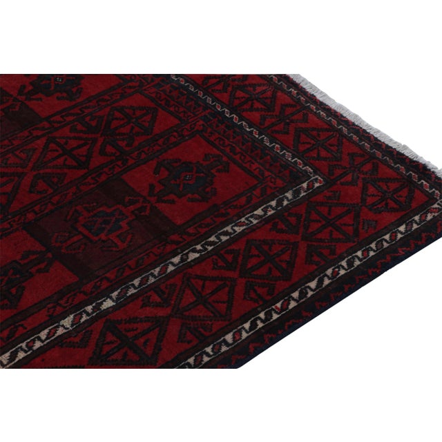 Rug & Kilim’s Baluch Tribal Rug With Burgundy and Dark Blue Geometric Patterns For Sale In New York - Image 6 of 8