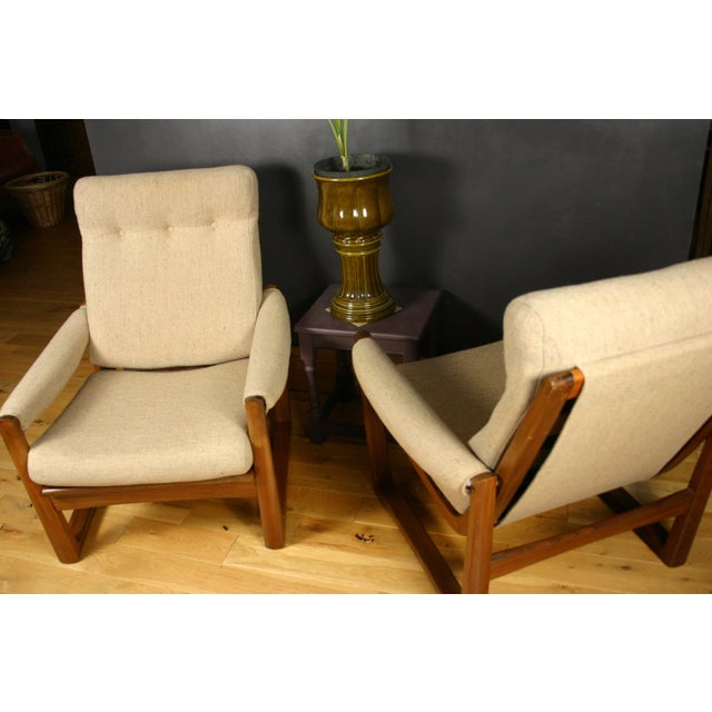 Wood Virginia Lounge Armchairs by Guy Rogers, 1969, Set of 2 For Sale - Image 7 of 18