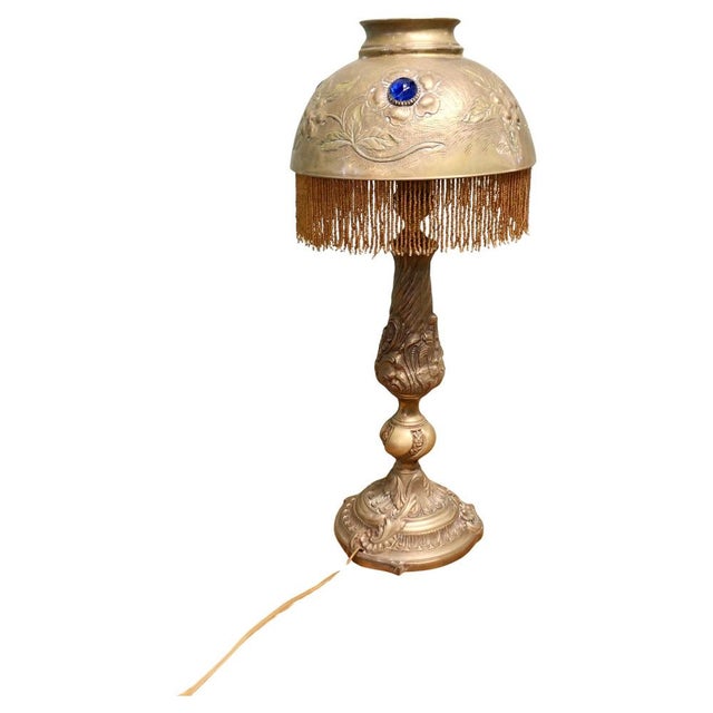 Blue Antique Arts and Crafts French Reading Lamp, 1910 For Sale - Image 8 of 8