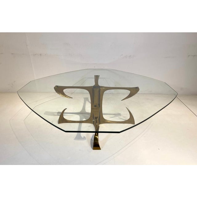 Coffee Table in Sculptural Bronze attributed to Willy Daro, 1970s For Sale - Image 3 of 14
