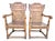 Antique Pair of English Jacobean Style Oak Armchairs For Sale