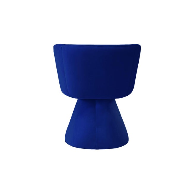 Contemporary Coraje Dining Chair in Blue Velvet from Moanne For Sale - Image 3 of 5