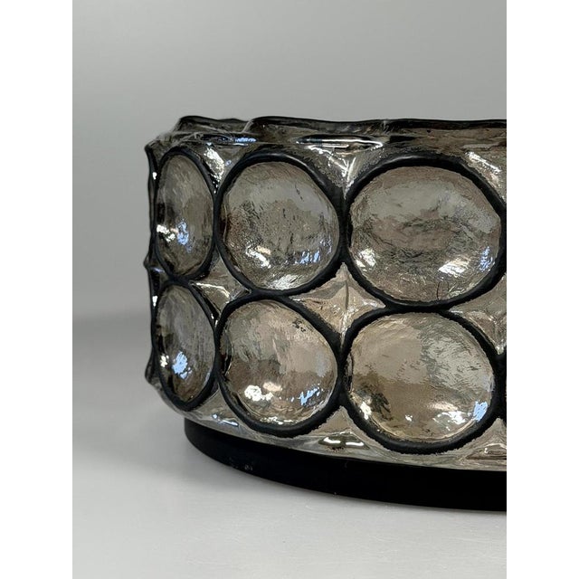 Mid-Century Modern Vintage Ceiling Lamp in Glass and Metal from Glashütte Limburg, 1960s For Sale - Image 3 of 18