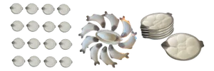 German Wächtersbach Earthenware Fish Service, Set of 38