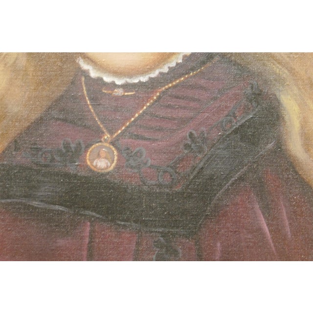 Portrait of a Young Girl, 1870, Oil on Canvas, Framed For Sale - Image 4 of 9