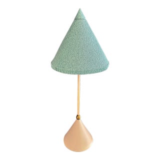 Late 20th Century Memphis Milano Style Lamp, Original Cardboard Conical Shade For Sale