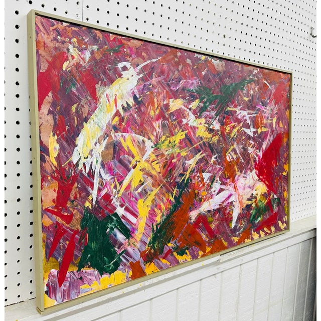 This listing is for a Modern Expressionist Abstract Painting. Featuring a vintage wood frame, original expressionist style...