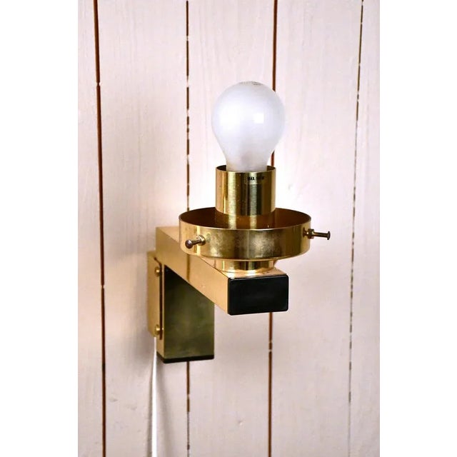 Metal Swedish Model V397 Sconces in Brass and Opaque Glass by Hans-Agne Jakobsson for Hans-Agne Jakobsson AB, 1970s, Set of 2 For Sale - Image 7 of 11