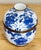 Vintage Porcelain Blue and White Floral Motif Lidded Jar For Sale - Image 4 of 6