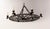 Large circular wrought-iron chandelier, France, circa 1940 An imposing French wrought-iron chandelier dating from the...