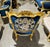 Textile Blue Bergère Wing Chair – French Style Armchair With Gold Leaf Details For Sale - Image 7 of 8