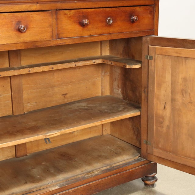 Wood Antique Double Top Showcase with Drawers For Sale - Image 7 of 14