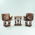 20th Century Fon Dignitary Monoxyl Carved Wood Armchairs and Table Set, Benin, 1954, Set of 3 For Sale - Image 4 of 18