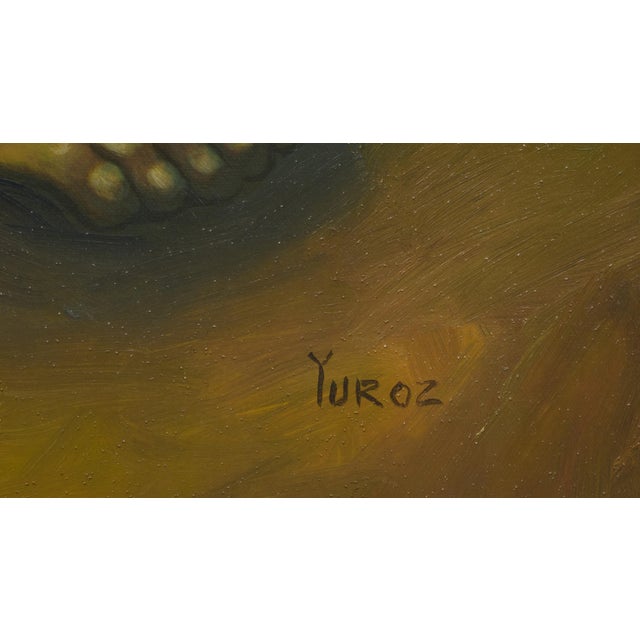 Vintage Large Yuri Yuroz Hand-Painted Serigraph on Canvas For Sale - Image 4 of 4