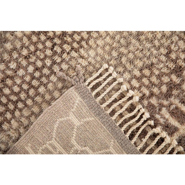 Art Deco Layered Trellis Hand-Knotted Moroccan Wool Rug | 13'3" X 10'4" | One of a Kind For Sale - Image 3 of 8