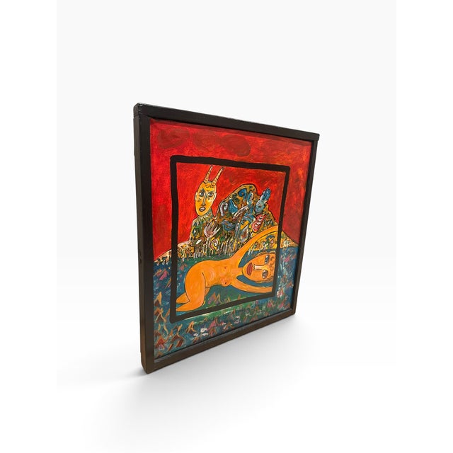 Figurative Zbyszek Koziol “Tippi Baby Flower in a Jungle” Original Expressionist Oil Painting For Sale - Image 3 of 8