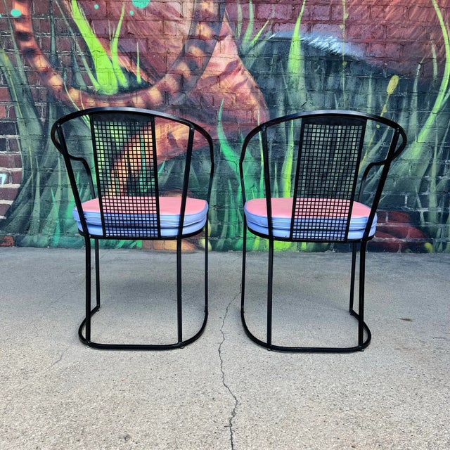 Set of 6 80s Postmodern Iron Patio Chairs For Sale In Cleveland - Image 6 of 12