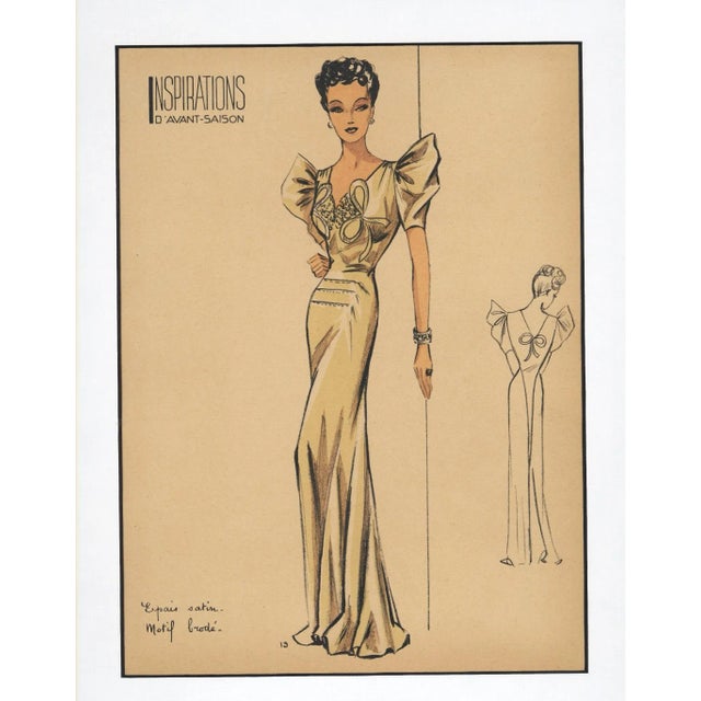 This is an original fashion image that dates to the 1940s. It came from a collection called "Inspirations for the new...