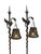 1910s Spanish Revival Cast Bronze Davenport Accent Floor Lamps with Flying Dragons, Twisted Tails - Restored Rewired For Sale - Image 4 of 16
