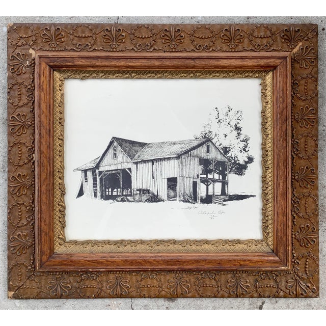 American Alexander Cipa Signed and Numbered Barn Print in Molded Frame For Sale - Image 3 of 11