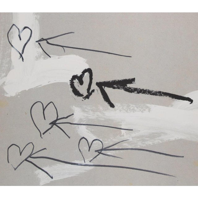 Modern Composition abstraite aux coeurs Poster after Antoni Tapies For Sale - Image 3 of 5