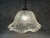 Vintage pendant lamp with a textured clear glass shade in the style of Murano glass. The organically shaped, hand-pressed...