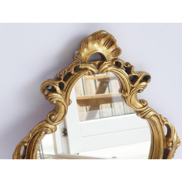 1960s Vintage Baroque Ornate Wall Mirror, 1960s For Sale - Image 5 of 11
